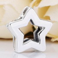 Wholesale Original Smooth Reflexions Star Clip Stopper Lock Beads Fit Sterling Silver Bead Charm Bracelet Bangle Diy Jewelry