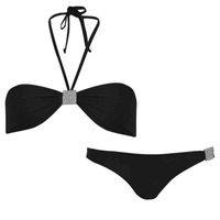 Wholesale Diamond Design Women Swimsuit Black Tube Top Bandage Bikini Outdoor Beach Style Ladies Swimwear Hot Sell