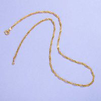 Wholesale 24K Gold Plated Necklaces for Women Retro Simple Chain Gold Color Necklace Female Wedding for Women Fashion Jewelry Collares G0913