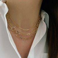 Wholesale 16 quot quot Gold Color Paper Clip Chain Collar Fashion Women Jewelry Micro Pave CZ Toggle Clasp Chain Necklace G0913
