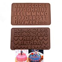 Wholesale New Dining Cake decorating tools silicone chocolate mold letter and number fondant molds cookies bakeware tools CPA3406