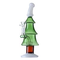 Wholesale Xmas Tree Glass Bongs Hookahs Showerhead Perc Bong Mini Small Oil Rigs Dab Rig mm Joint Christmas Style Water Pipes With Bowl WP2112