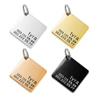 Wholesale Diy Keychain Foreign Name Telephone Number Anti Loss Brand Four color Optional Stainless Steel Fine Polishing