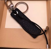 Wholesale Fashion Key Chain Bag Charm Gold Key Ring with Leather Black Blue Bag Charm Key Holder