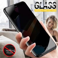 Wholesale Black Edge Privacy Screen Protector for iPhone Mini Pro XS Max XR SE2 Xiaomi H Hardness Tempered Glass Anti spy Protective Guard