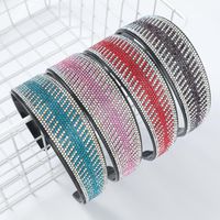 Wholesale Hair Clips Barrettes Fashion Spring Resin Inlaid Rhinestone Acrylic Horizontal And Vertical Stripes Simple Ladies Headband Accessorie