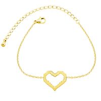 Wholesale Link Chain Dainty Heart Charm Bracelet In Rose Gold Stainless Steel Femme Bff Women Good Luck Kids Sister Gifts