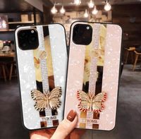 Wholesale 3D Butterfly Flower Bling Diamond Hard PC TPU Cases For Iphone Pro Max XR XS MAX X Plus Fashion Back Cover