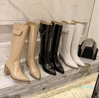 Wholesale Pocket Rider boots for women new pointy western cowboy boots metal zipper high heel but not the knee boots