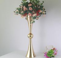 Wholesale Party Decoration Inch Tall Metal Wedding Flower Trumpet Vase Stand Table Decorative Centerpiece Artificial Arrangements Decor SN6113