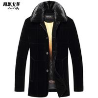 Wholesale Men s Jackets Cut Size Clearance Fur Velvet Knick Suit Gold Mink Liner One Leather Coat
