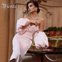Wholesale VC All New Chic Puff Sleeves Design Sexy Off Shoulder Backless Celebrity Party Club Midi Dress Vestido