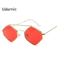 Wholesale Sunglasses Red Black Pink Gold Lens Light Frame Fashion Diamond Retro Metal Hippie Glasses Men Women SMT G009