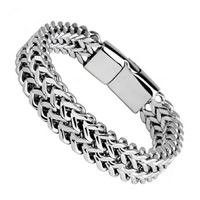 Wholesale Fashion Accessories Titanium Bracelet Men s Bracelet Stainless Steel Braided Square Chain Magnet Clasp Jewelry