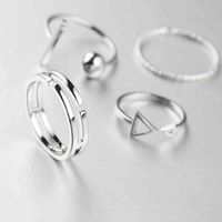 Wholesale Rings Deluxe Korean ring set fashion simple clown womens adjustable silver metal ring Gift Ring Set