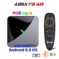 Wholesale A95X F3 Air K Android TV Box Amlogic S905X3 G G G RGB Light Media Player H96 Max