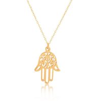 Wholesale Arab Lucky Hamsa Hand Pendant Necklace Ladies Men s Amulet Stainless Steel Gold Fatima Necklace India Islamic Jewelry Bracelet