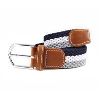 Wholesale New Fashion Amazon Men Braided Fabric Elastic Woven Stretch Jeans Belts