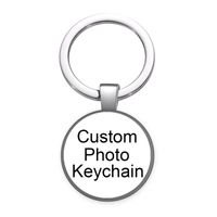 Wholesale Personalized Photo Custom pictures glass cabochon keychain Bag Car key Rings Holder Charms sier plated key chains Men Women