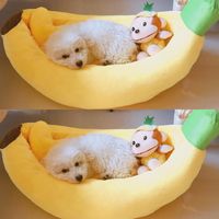 Wholesale Cat Beds Furniture Banana Bed Washable Pet Dog House Creative Plush Small Medium Large Teddy British Short Cats Dogs Products For