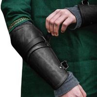 Wholesale Wrist Support Medieval Larp Knight Arm Cuff Bracer Buckle Strap Armor Band Archer Gauntlet Costume Accessory Gear Leather Sheath For Men