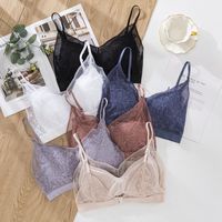 Wholesale Camisoles Tanks Women s Lace Wireless Bra Sexy Halter Vest Thin Cup Underwear Comfortable With Padded Seamless Girls