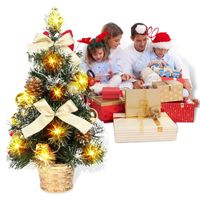 Wholesale Christmas Decorations Trees Lighting Luxury Tabletop Tree Hanging Ornaments Night Decorative Pine Dropship