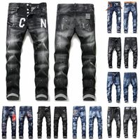 Wholesale Mens Cool Rips Stretch Designer Jeans Distressed Ripped Biker Slim Fit Washed Motorcycle Denim Men s Hip Hop Fashion Man Pants