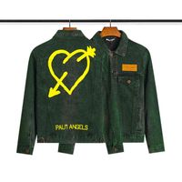 Wholesale Pa21 Autumn and Winter Tide Brand Pa Heart Arrow Washing Gradient Green Work Clothes Fashion Cowboy Jacket Men s Coat Yue YUE