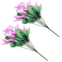 Wholesale Decorative Flowers Wreaths Lovely Lily Bouquet Decors Simulation Adorns Flower