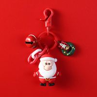 bags giveaways 2022 - Party Favor Santa Claus Keychain Cute Creative Practical Small Gift Activity Giveaway Chain Ring School Bag Pendant