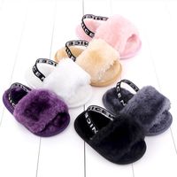 Wholesale Fur Baby Shoes Infant First Walkers Toddler Shoe Moccasins Soft Girls Boys Footwear Casual Summer Sandals Kids Slippers Months B8100