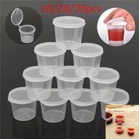 Wholesale Disposable Take Out Containers Small Plastic Sauce Cups Storage Clear Boxes Lids