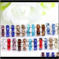 Wholesale Loose Bead For European Bracelets Findings Mixed Multicolor Rhinestone Silver Plated Big Hole Crystal Zircon Beads Spacer Mm Mm Mm L12A