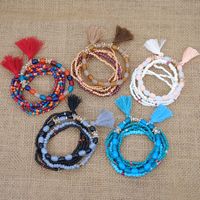 Wholesale Chain Bracelets For Women Accessories Fashion Wooden Beads Bangles Charm Hand Heart Leaf Bracelet Boho Style Jewelry