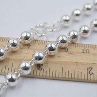 Wholesale Chains Fine Pure S999 Sterling Silver Chain Women Men mm Smooth Bead Link Necklace inch g1