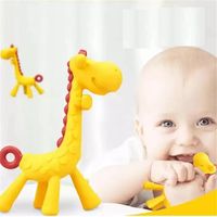 Wholesale Baby teether Cartoon Teething Nursing Silicone teeth that fawn molar rod giraffe to bite the safty