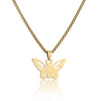 Wholesale Pendant Necklaces Ascona Golden Butterfly Box Chain Stainless Steel Titanium Fashion Jewelry