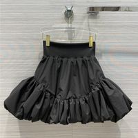 Wholesale Skirts Puffy Black Early Spring Sweet High Waist Elastic Pleated Mini High end Polyester Ball Gown Skirt