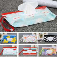 Wholesale EVA Clamshell Baby Wipes Bags Cartoon Printing Zipper Paper Towel Packaging Bag cm Environmentally Friendly Reusable XD24617