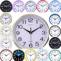Wholesale 30cm Clock Living Room Simple Wall Clocks Home Decoration Accessories Round Yellow Red RRD12368 SEA WAY