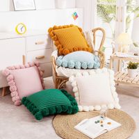 Wholesale Ball Cushion Cover Vintage Yellow Ivory Pink Green Pillow Cover Knit cm cm Zip Open Home Decoration Sofa Bed