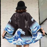 Wholesale Womens tops and blouses harajuku kawaii shirt Japanese streetwear outfit kimono cardigan female yukata blouse women AA001