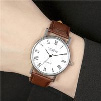 Wholesale Wristwatches Casual Men s Watches Leather Belt Simple Fashion Quartz Wrist Watch Roman Numerals Male Clock Bracelet Set Relogio Masculino