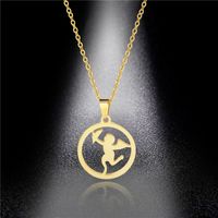 Wholesale Pendant Necklaces Fashion Cute Cupid Angel Stainless Steel Necklace Chain Baby Boy Jewelry Sweetheart For Women Man Friendship Girl Gifts