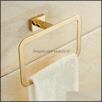 Wholesale Towel Home Gardentowel Rings Bathroom Wall Mounted Holder Gold Chrome Rack Rail Construction Aessories Bath Hardware Drop Delivery V7