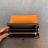 Wholesale Fashion women clutch wallet pu leather wallet single zipper wallets lady ladies long classical purse with orange box card