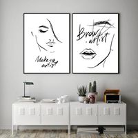 Wholesale Paintings Fashion Makeup Wall Art Canvas Painting Eyebrow Lips Eyelashes Posters And Prints Beauty Salon Pictures For Girls Room Decor