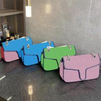 Wholesale 2021 Fashion Multicolor Big Shoulder Bags Classic Letter Handbags Women Canvas Chain Girls Designers Cross Body with Box