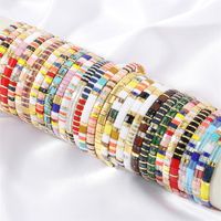 Wholesale Rttooas Bohemian Summer Beach Tila Miyuki Ladies Exquisite Rainbow Bracelet Hand Woven Gift Pulseras Elastic Jewelry